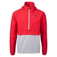 thumbnail image 2 of Men's Cutter & Buck Red Buffalo Bills Charter Eco Recycled Anorak Half-Zip Jacket, 2 of 3