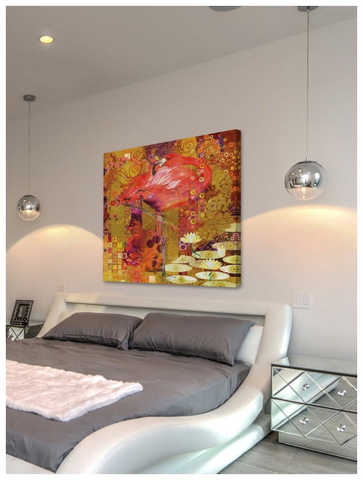 "Flamingo Mingle" Painting Print on Wrapped Canvas