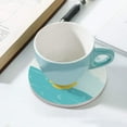 thumbnail image 5 of Round Drink Coasters, 1 Pcs Duck Snorkeling Absorbent Ceramic Coaster with Cork Base for Coffee Cups Housewarming Gift for Home Decor, 5 of 6