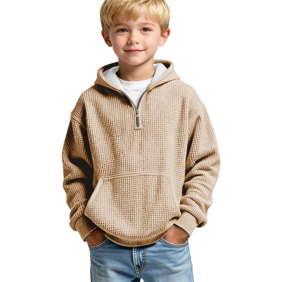 Boy's Quarter Zip Pullover Sweatshirt Long Sleeve Fall Sweatshirt | Ribbed Cuffs And Hem,Preppy Fall Sweatshirt Blouses For Juniors