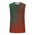 thumbnail image 4 of Mens Vests Tops Sleeveless Tshirt Men Tank Top Summer Round Neck Hawaiian Printed Beach Vest for Holiday Gym Army Green L, 4 of 5