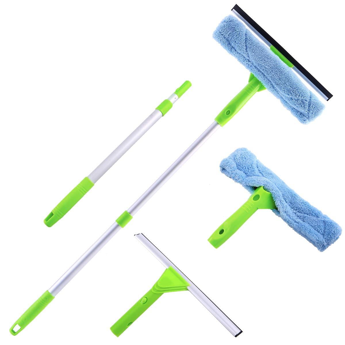 Window Squeegee Cleaner Scrubber 3 in 1 Professional Detachable Cleaning Kit Microfiber Brush