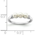thumbnail image 4 of Sterling Silver Rhodium Plated Diamond And Fw Cultured Pearl Ring (Size 7) Made In India qr4619-7, 4 of 5