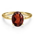 thumbnail image 3 of Gem Stone King 14K Yellow Gold Red Garnet Engagement Ring for Women | 3.65 Cttw | Oval 11X9MM | Gemstone January Birthstone | Size 5, 3 of 6