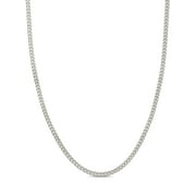Cuban Link Chain Necklace Sterling Silver Curb 3mm Nickel Free 14 inch