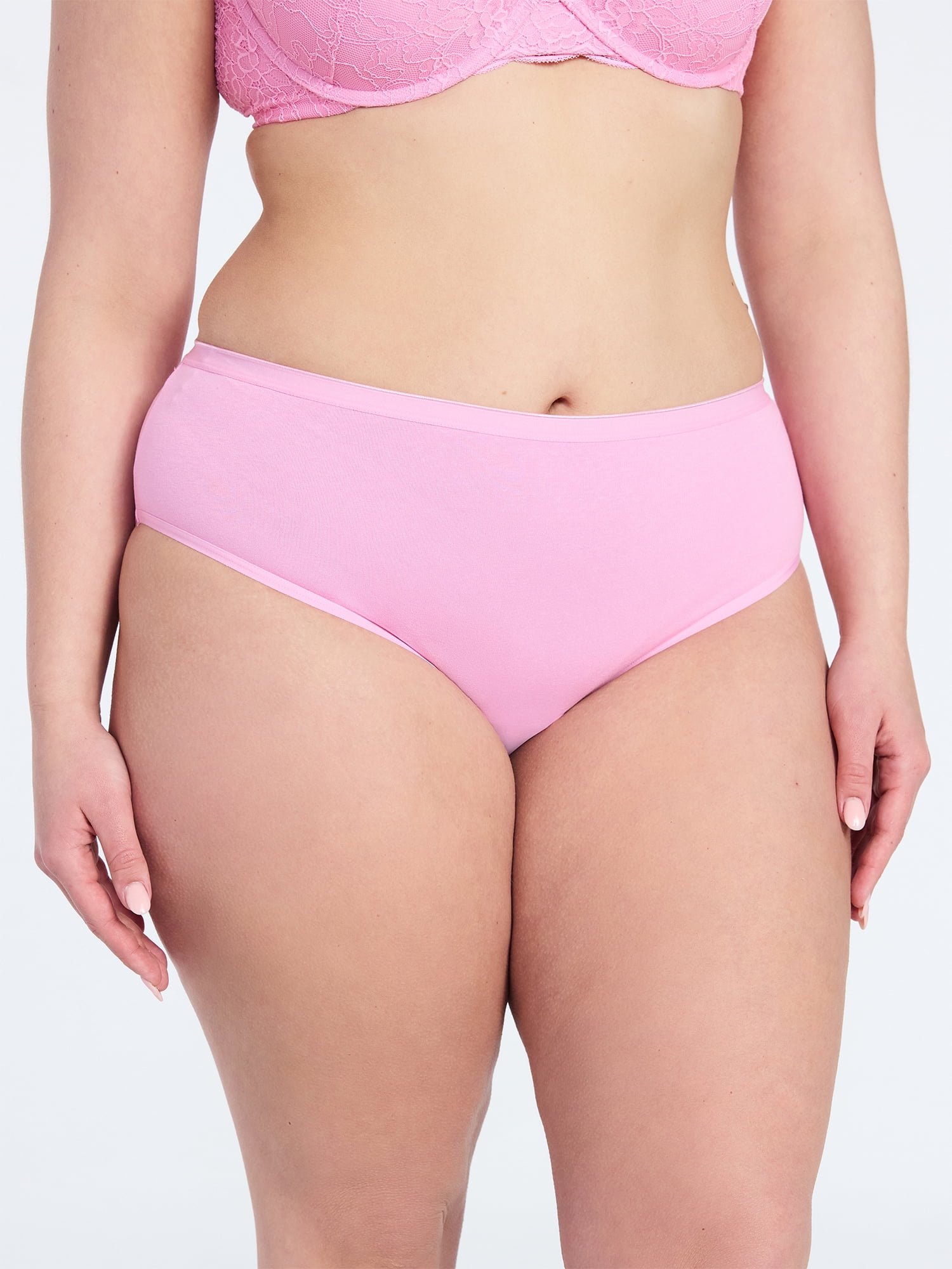 Joyspun Women's Cotton-Blend Brief Panties, 6-Pack, Sizes S-XXXL
