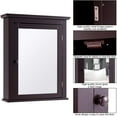 thumbnail image 3 of RONG-3 Bathroom Cabinet with Mirror, Mirrored Wall-Mounted Storage Medicine Cabinet w/Single Door & Adjustable Shelf , Multipurpose Wall Cabinet for Bathroom，Brown, 3 of 10