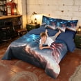 thumbnail image 4 of Manfei Lightning Flag King Bedding, Nature Mountain King Bed in a Bag, Red White Blue, Navy Reversible 7-Piece, 4 of 6