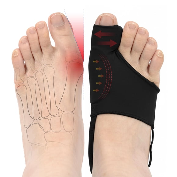 Corrector de juanetes DR JK, enderezador del dedo gordo, 2 piezas, negro