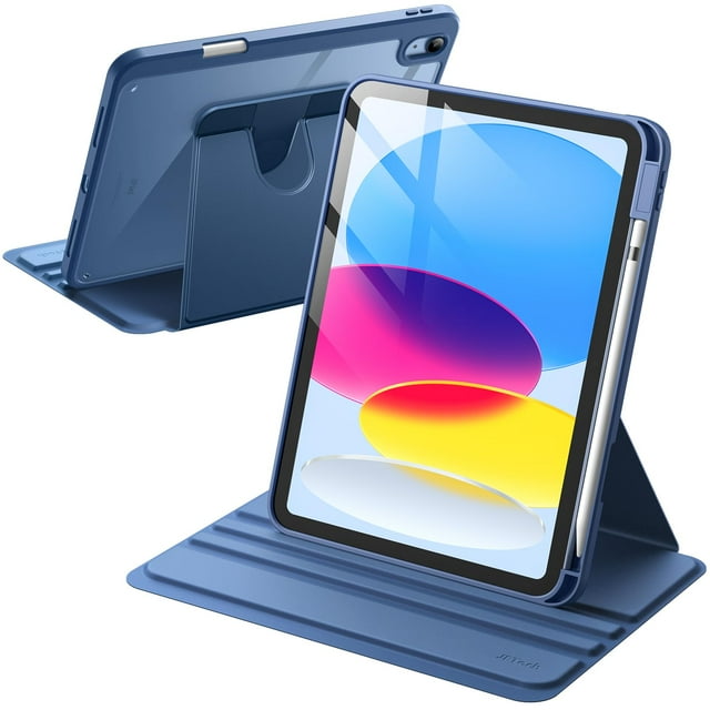 Funda JeTech Rotating para iPad de 11.ª y 10.ª generación (2025/2022), color azul marino