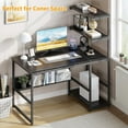 thumbnail image 5 of Computer Desk with 4-Tier Storage Shelves, 43.6 inch Modern Large Office Desk Computer Table Studying Writing Desk Workstation with Bookshelf and Tower Shelf for Home Office, 5 of 6