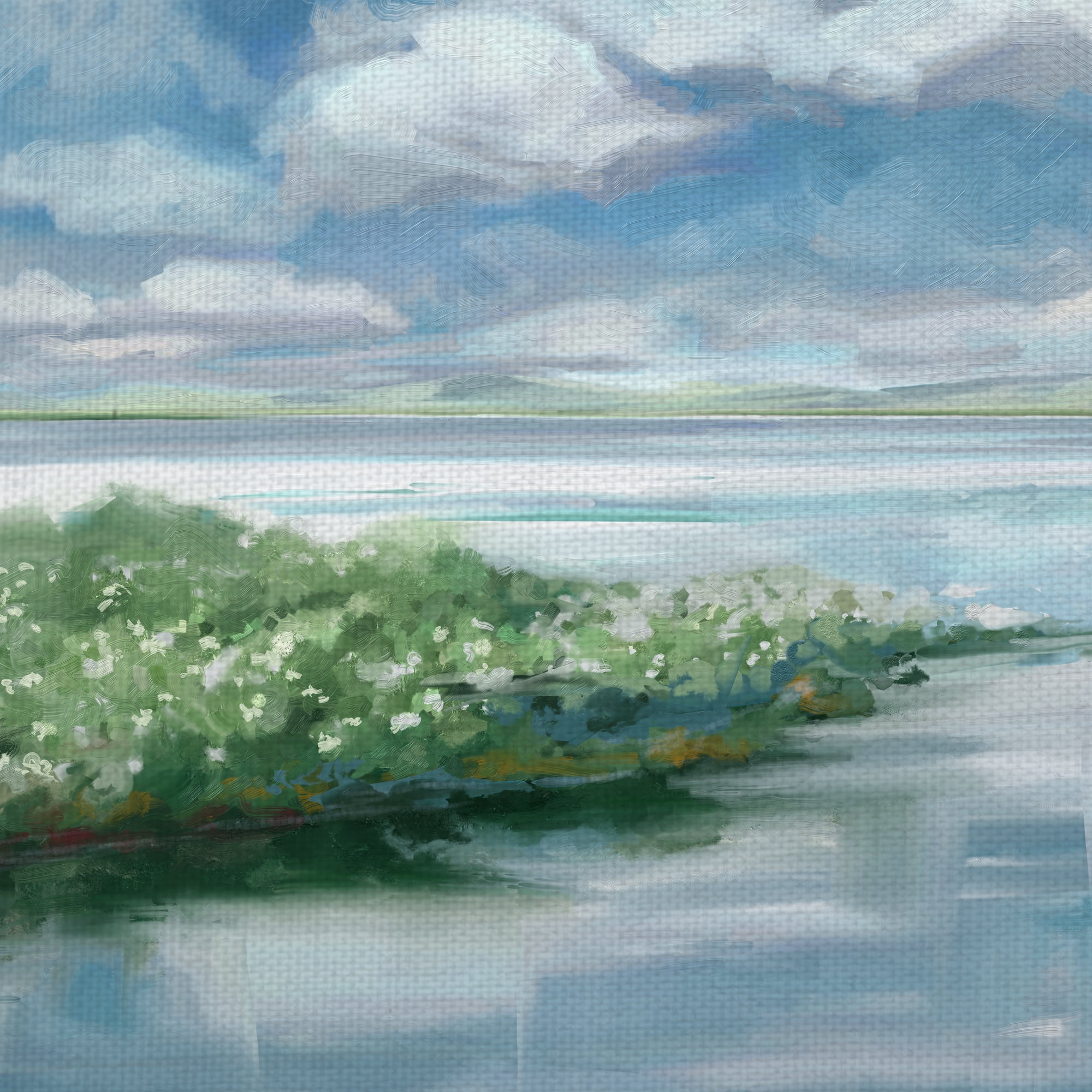 Fine Art Canvas Summer Inlet by Studio Arts Canvas Art Print