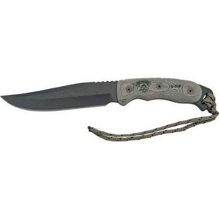 Tops Knives 88 Moccasin Ranger Fixed Blade Knife with Black Linen Micarta Handles & Kydex Sheath Multi-Colored