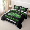 thumbnail image 3 of Castle Fairy Cartoon Garbage Truck Quilt Full,Quote Print Full Bedspread Sets for Bedroom,Green Black, 3 of 7