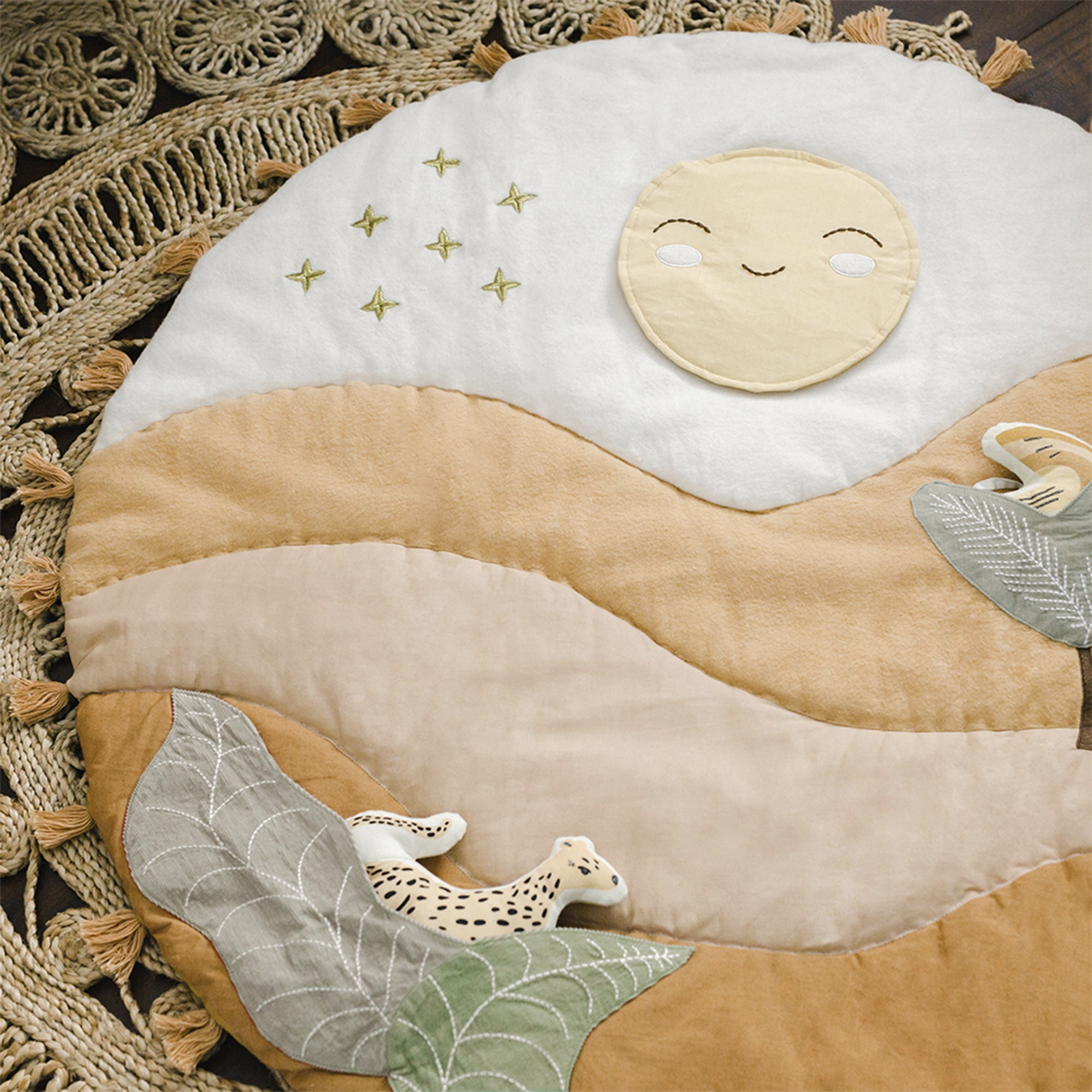 Crane Baby Desert Sunset Activity Mat for Newborn, Play Mat For Baby, Safari Nursery Decor