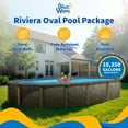 thumbnail image 2 of Blue Wave Riviera 15-ft x 30-ft Oval 54-in Deep 8-in Top Rail Metal Wall Swimming Pool Package, 2 of 7