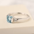 thumbnail image 2 of Asscher cut Swiss blue topaz wedding ring silver light blue November birthstone ring, 2 of 4