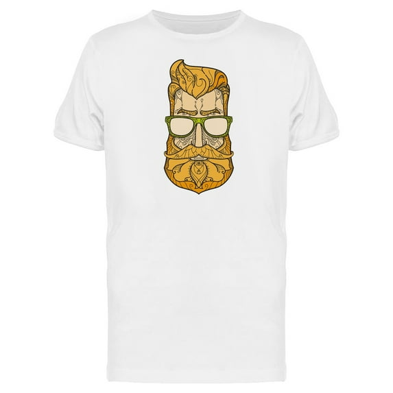 Hipster Head With Tribal Design T-Shirt Men -Image by Shutterstock, Male Small