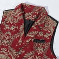 thumbnail image 5 of VBTAPA Mens Victorian Gothic Suit Vest Steampunk Waistcoat Single Breasted V-Neck Formal Wedding Tuxedo Vest Jacket Red L, 5 of 7