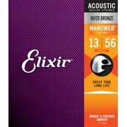 Elixir Strings 11102 Medium Nanoweb Acoustic Guitar Strings 13-56