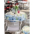 thumbnail image 5 of Outdoor Tablecloth with Umbrella Hole for Patio/Picnic/Party/Camping, Blue Hydrangea Waterproof Table Cloth Round Cover Washable, Spring Summer Eucalyptus Farmhouse Retro (Dia 60"), 5 of 9