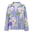 thumbnail image 4 of Jxximdong Tshirts for Women Women's Floral Butterfly Print Natural Autumn Fragrant Fabric Shirt Purple Summer Tops XL, 4 of 9