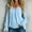 Light Blue, variant on WCJM Women's Long sleeve T-shirt Women's Elegant Casual Blouses Chiffon V Neck Long Sleeve Front Loose Fit Daily Styling Tops