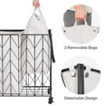 thumbnail image 5 of Laundry Basket with Wheels, Heavy Duty Laundry Hamper with Wood Lid, Clothes Hamper with Divided Removable Liner Bag, Large Capacity Iron-Made Laundry Sorter Laundry Room Organization (Beige), 5 of 7
