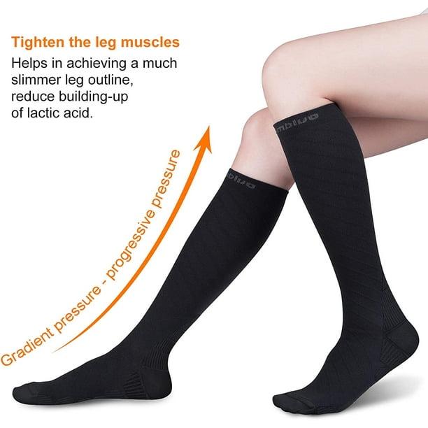 Cambivo 2 Pairs Compression Socks for Men and Women(20-30 mmHg), Compression  Stocking for Swelling, Nurse, Flight (Black, LXL) 