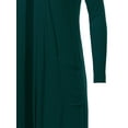 thumbnail image 4 of A2Y Women's Lightweight Open Front Pocket Long Length Long Sleeve Rayon Spandex Cardigan Dark Teal M, 4 of 5
