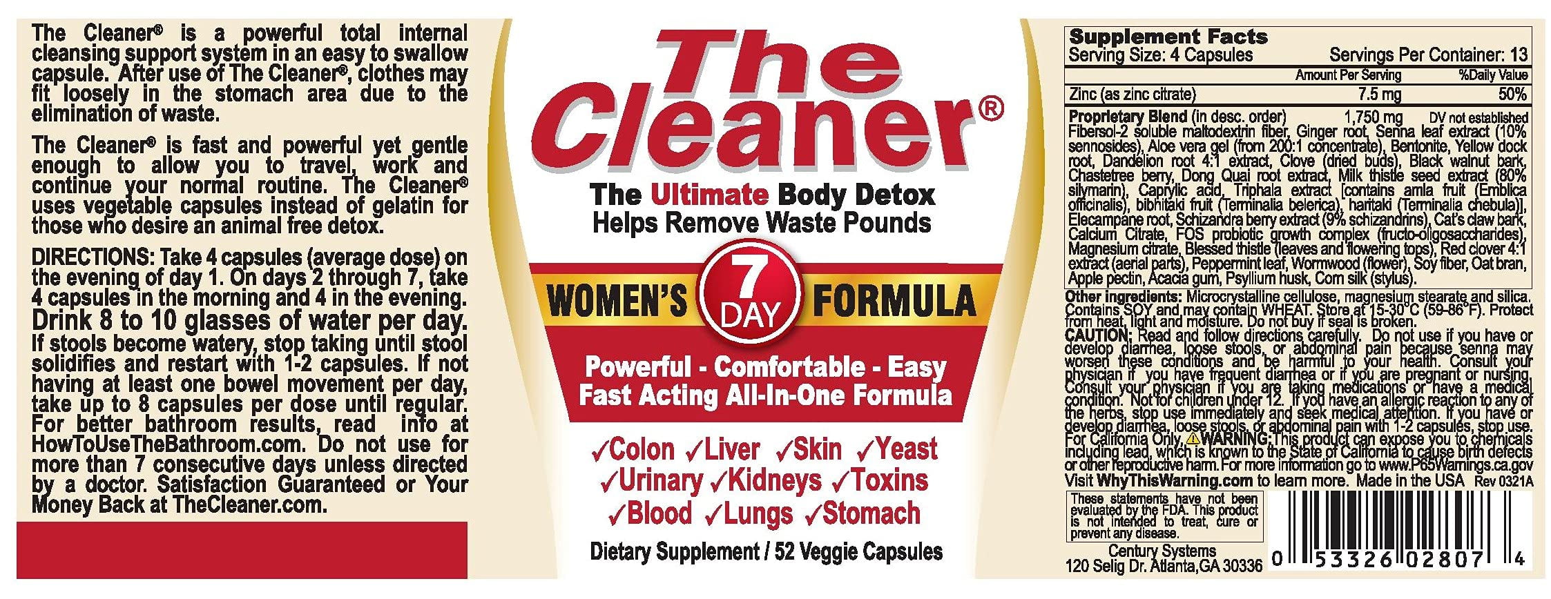 The Cleaner® Detox - Women / 1 Cycle - Women's 7 Day