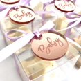 thumbnail image 2 of Etiqueta personalizada con corte láser para el nombre del bebé, decoración redonda de acrílico dorado para fiesta de boda y Baby Shower, sin caja, sin cinta, 50 unidades, 2 of 4