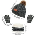 thumbnail image 6 of ShomPort 3pcs Kids Winter Hat Scarf Gloves Set, Knit Beanie Hat with Pom Gloves Neck Warmer 1-11Y, 6 of 7
