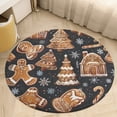 thumbnail image 6 of Christmas My Favorite Gingerbread Cookies Round Carpet Circle Rug Outdoor Patio Area Rug Washable Large Area Rugs Hallway Room Decor Fitness Mats, 6 of 8