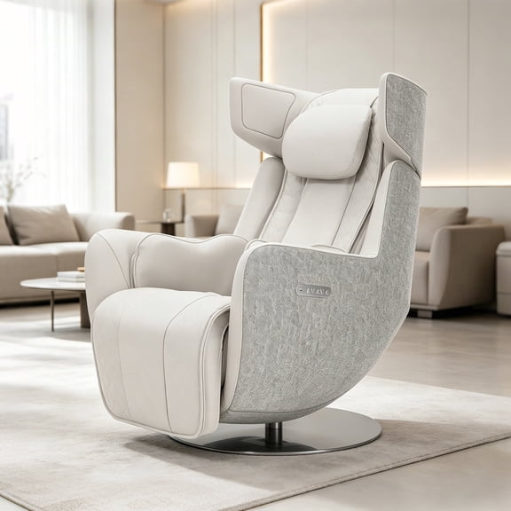 NOUHAUS Orbit,Recliner,Massage Chair,Heated,Zero-Gravity,Living Room,Bedroom,Elder White