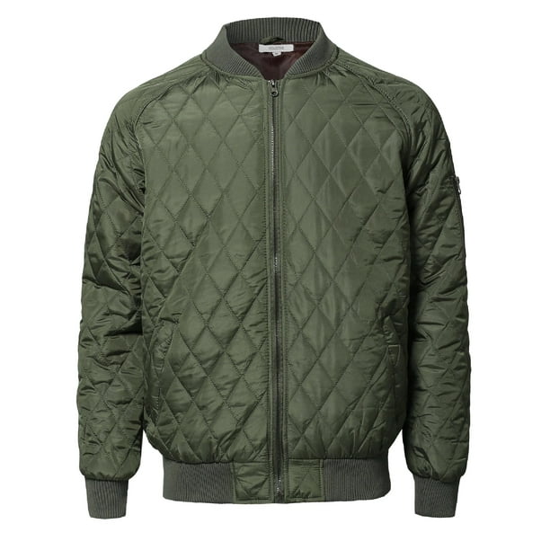 FashionOutfit Men's Casual Basic Quilted Bomber Jacket - Walmart.com