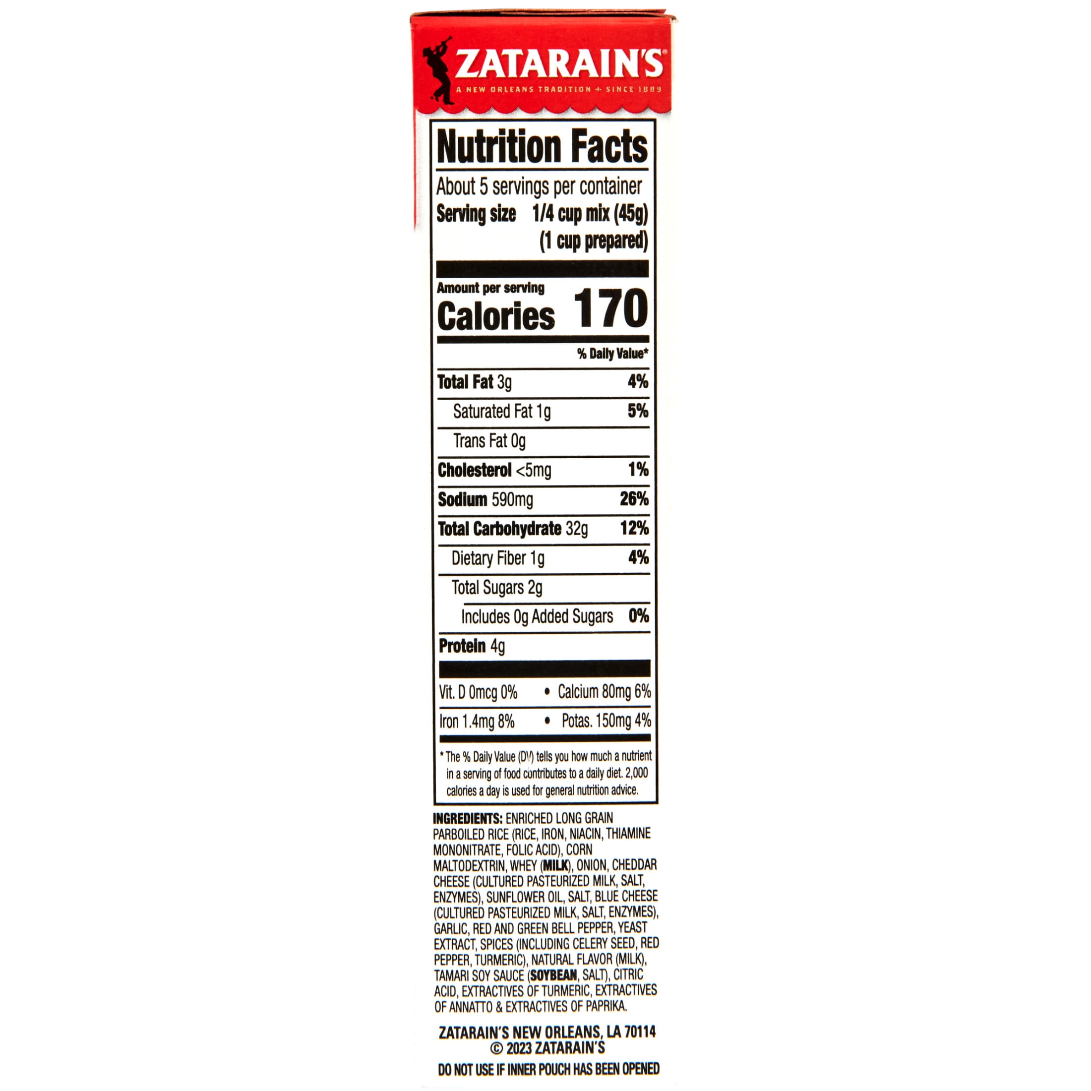 Zatarain's Jambalaya with Cheese, No Artificial Flavors, 8 oz Rice Mix