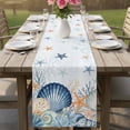 thumbnail image 4 of Navy Blue Coastal Table Runner 70 Inches, Shell Starfish Coral Nautical Summer Ocean Bed Runner Dresser Scarves Tabletop for Indoor Outdoor Parties/Ceremony/Banquet, 13" x 70", 4 of 9