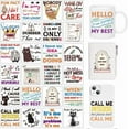 thumbnail image 2 of 24 Pcs Funny Phrases UV DTF Cup Wrap 24 Sheets Sarcasm Cat Sloths Woman Patterns Rub on Decals Waterproof PVC Transfer Stickers for Glass Cups Wood Crafts 8x8cm, 2 of 8