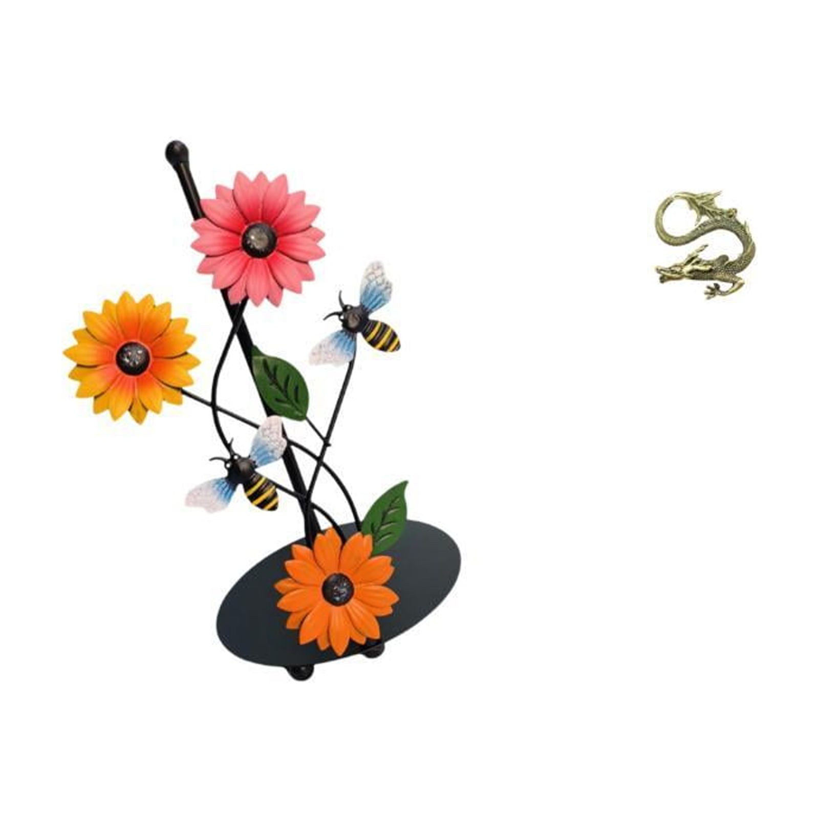 Fiocias Toilet Paper Holder Paper Towel Holder Countertop Brass Chinese Sculpture Iron Stand Desktop Miniature Ornament Suitable for Kitchen Dining Table Offi