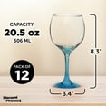 thumbnail image 5 of Premiere Wedding Wine Glasses 20.5 oz. Set of 12, Bulk Pack - Restaurant Glassware, Perfect for Red Wine or White Wine - Blue, 5 of 5