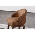 thumbnail image 4 of 360 Degree Swivel Bar Stools Set of 2, Counter Height Bar Chairs with Back and Footrest, Polyester Counter Height Bar Stools with Arm for Kitchen Dining Room, Coffee, 4 of 8
