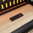 thumbnail image 5 of Leumius Queen Size Loft Bed with Slide, Storage Shelves and Built-in Wardrobe,Metal Loft Bed Frame with USB Ports and LED Lights,Pegboard,Natural, 5 of 11
