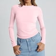 thumbnail image 4 of Dyfzdhu Long Sleeve Shirts For Women Long Sleeved Round Neck Slim Bottom Sweater Basic Clothing For Outdoor Wear Sports Top Womens Blouses, 4 of 6