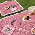 thumbnail image 6 of Gingham Picnic Blanket - Large Red Tartan Plaid Outdoor Mat for Beach, Camping, Lawn, Park | Waterproof & Portable, 6 of 8