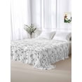 thumbnail image 5 of Grey Spring Floral Queen Size Flat Sheet, Wrinkleproof & Fadeproof Cooling Flat Bed Sheet Only, Elegant Watercolor Summer Botanical Breathable Soft Bedding Top Sheets 90 x 102 Inches, 5 of 8