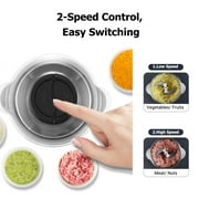 CACAGOO 3L Electric Meat Grinder, 304 Stainless Steel Food Processor with 4 Sharp Blades, 2-Speed Adjustable Food Processor for Meat, Vegetables, Garlic