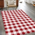 thumbnail image 3 of Farmhouse Buffalo Plaid 3'x5' Washable Rug, Red White Checkered Non-Slip Area Rugs for Entryway Kitchen Classroom, Dorm Throw Carpet, Low Pile Soft Indoor Floor Mat, 3 of 9