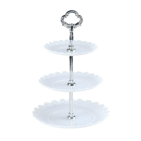 

3-Tier Plastic Cupcake Stand Dessert Plate Mini Cakes Fruit Candy Display Tower for Birthday Party Clear