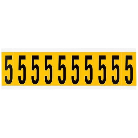 Brady Number Label, 5, 2-1/4in.Hx7/8in.W, Vinyl 1534-5